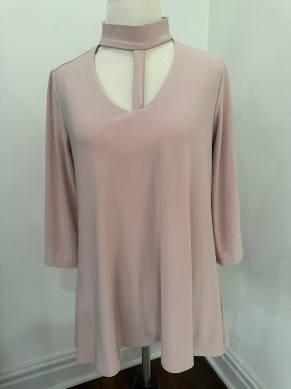 Joseph Ribkoff Choker Neck 3/4 Sleeve Blouse - Blush Pink 4